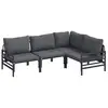 Image de Vidaxl ensemble de canapé de jardin avec coussin 4 pcs noir acier