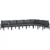 Image de Vidaxl ensemble de canapé de jardin avec coussin 7 pcs noir acier
