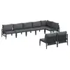 Image de Vidaxl ensemble de canapé de jardin avec coussin 8 pcs noir acier