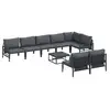 Image de Vidaxl ensemble de canapé de jardin avec coussin 9 pcs noir acier