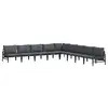 Image de Vidaxl ensemble de canapé de jardin avec coussin 9 pcs noir acier
