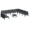 Image de Vidaxl ensemble de canapé de jardin avec coussin 11 pcs noir acier