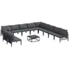Image de Vidaxl ensemble de canapé de jardin avec coussin 12 pcs noir acier