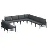 Image de Vidaxl ensemble de canapé de jardin avec coussin 9 pcs noir acier