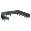Image de Vidaxl ensemble de canapé de jardin avec coussin 11 pcs noir acier