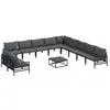 Image de Vidaxl ensemble de canapé de jardin avec coussin 12 pcs noir acier