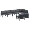 Image de Vidaxl ensemble de canapé de jardin avec coussin 8 pcs noir acier