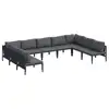Image de Vidaxl ensemble de canapé de jardin avec coussin 9 pcs noir acier
