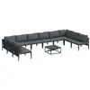Image de Vidaxl ensemble de canapé de jardin avec coussin 11 pcs noir acier