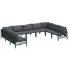 Image de Vidaxl ensemble de canapé de jardin avec coussin 9 pcs noir acier