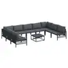 Image de Vidaxl ensemble de canapé de jardin avec coussin 10 pcs noir acier