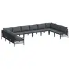 Image de Vidaxl ensemble de canapé de jardin avec coussin 10 pcs noir acier