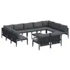 Image de Vidaxl ensemble de canapé de jardin avec coussin 12 pcs noir acier