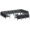 Image de Vidaxl ensemble de canapé de jardin avec coussin 14 pcs noir acier