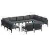 Image de Vidaxl ensemble de canapé de jardin avec coussin 11 pcs noir acier