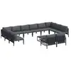 Image de Vidaxl ensemble de canapé de jardin avec coussin 13 pcs noir acier
