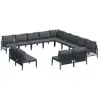 Image de Vidaxl ensemble de canapé de jardin avec coussin 13 pcs noir acier