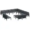 Image de Vidaxl ensemble de canapé de jardin avec coussin 14 pcs noir acier