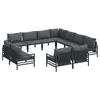 Image de Vidaxl ensemble de canapé de jardin avec coussin 11 pcs noir acier