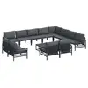 Image de Vidaxl ensemble de canapé de jardin avec coussin 13 pcs noir acier