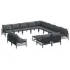 Image de Vidaxl ensemble de canapé de jardin avec coussin 14 pcs noir acier