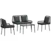 Image de Vidaxl ensemble de meubles de jardin 4 pcs noir et crème polyrotin
