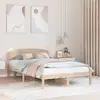 Image de Cadre De Lit Avec Tête De Lit Naturel 140 X 190 Cm Pin Massif Vidaxl