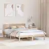 Image de Cadre De Lit Avec Tête De Lit Naturel 160 X 200 Cm Pin Massif Vidaxl