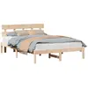 Image de Cadre De Lit Marron 150 X 200 Cm Bois De Pin Massif Vidaxl