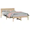 Image de Vidaxl cadre de lit marron 135 x 190 cm bois de pin massif