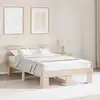 Image de Cadre De Lit Avec Tête De Lit Naturel 135 X 190 Cm Pin Massif Vidaxl