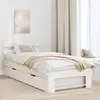 Image de Cadre De Lit Avec Tête De Lit Blanc 90 X 200 Cm Pin Massif Vidaxl