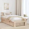 Image de vidaXL Cadre de lit avec tête de lit Naturel 90 x 190 cm Pin massif 872548