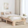 Image de vidaXL Cadre de lit avec tête de lit Naturel 90 x 190 cm Pin massif 872590