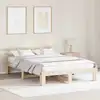 Image de Cadre De Lit Avec Tête De Lit Naturel 150 X 200 Cm Pin Massif Vidaxl