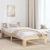 Image de vidaXL Cadre de lit avec tête de lit Naturel 75 x 190 cm Pin massif 872635