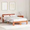 Image de Cadre De Lit Avec Tête De Lit Brun Cire 140 X 190 Cm Pin Massif Vidaxl