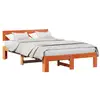 Image de Vidaxl cadre de lit avec tête de lit brun 140 x 190 cm pin massif