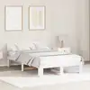 Image de Cadre De Lit Avec Tête De Lit Blanc 120 X 190 Cm Pin Massif Vidaxl