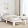 Image de Cadre De Lit Avec Tête De Lit Blanc 80 X 200 Cm Pin Massif Vidaxl