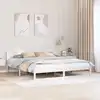 Image de Cadre De Lit Avec Tête De Lit Blanc 180 X 200 Cm Pin Massif Vidaxl