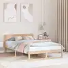 Image de Cadre De Lit Avec Tête De Lit Naturel 140 X 190 Cm Pin Massif Vidaxl