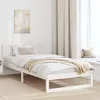 Image de vidaXL Cadre de lit avec tête de lit Blanc 90 x 190 cm Pin massif 873296