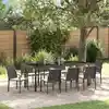 Image de Ensemble De Salle À Manger Pour Jardin 9 Pc Marron Et Noir Vidaxl