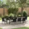 Image de Ensemble De Salle À Manger Pour Jardin 9 Pc Noir Et Gris Vidaxl