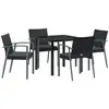 Image de Vidaxl ensemble de salle à manger pour jardin 5 pcs noir et gris
