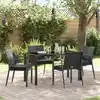 Image de Ensemble De Salle À Manger Pour Jardin 5 Pc Noir Et Gris Vidaxl