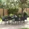 Image de Ensemble De Salle À Manger Pour Jardin 7 Pc Noir Et Gris Vidaxl