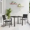 Image de Ensemble De Salle À Manger Pour Jardin 3 Pcs Noir Rotin Pe Vidaxl