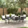 Image de Ensemble De Salle À Manger Pour Jardin 7 Pcs Marron Et Noir Vidaxl